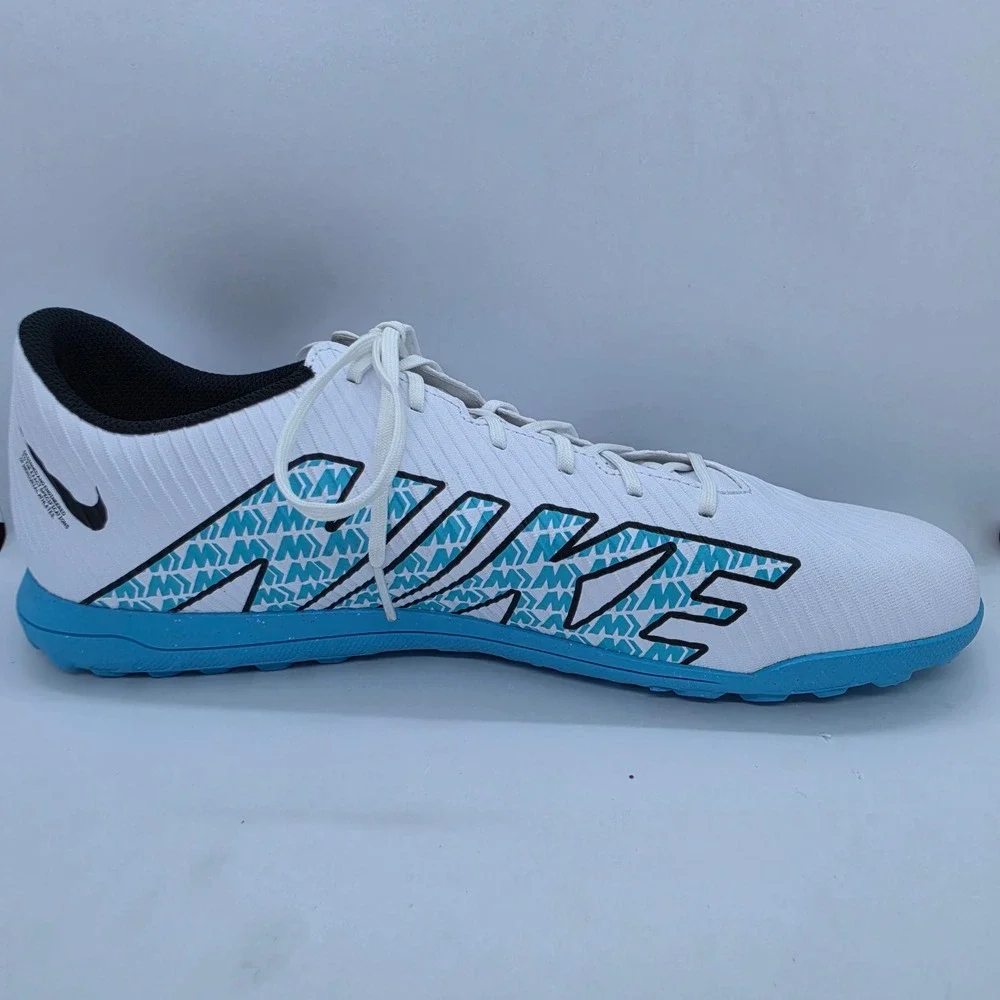Nike Mercurial Vapor 15 Club TF Turf Soccer Shoes White Blue DJ5968-146 Men's 13